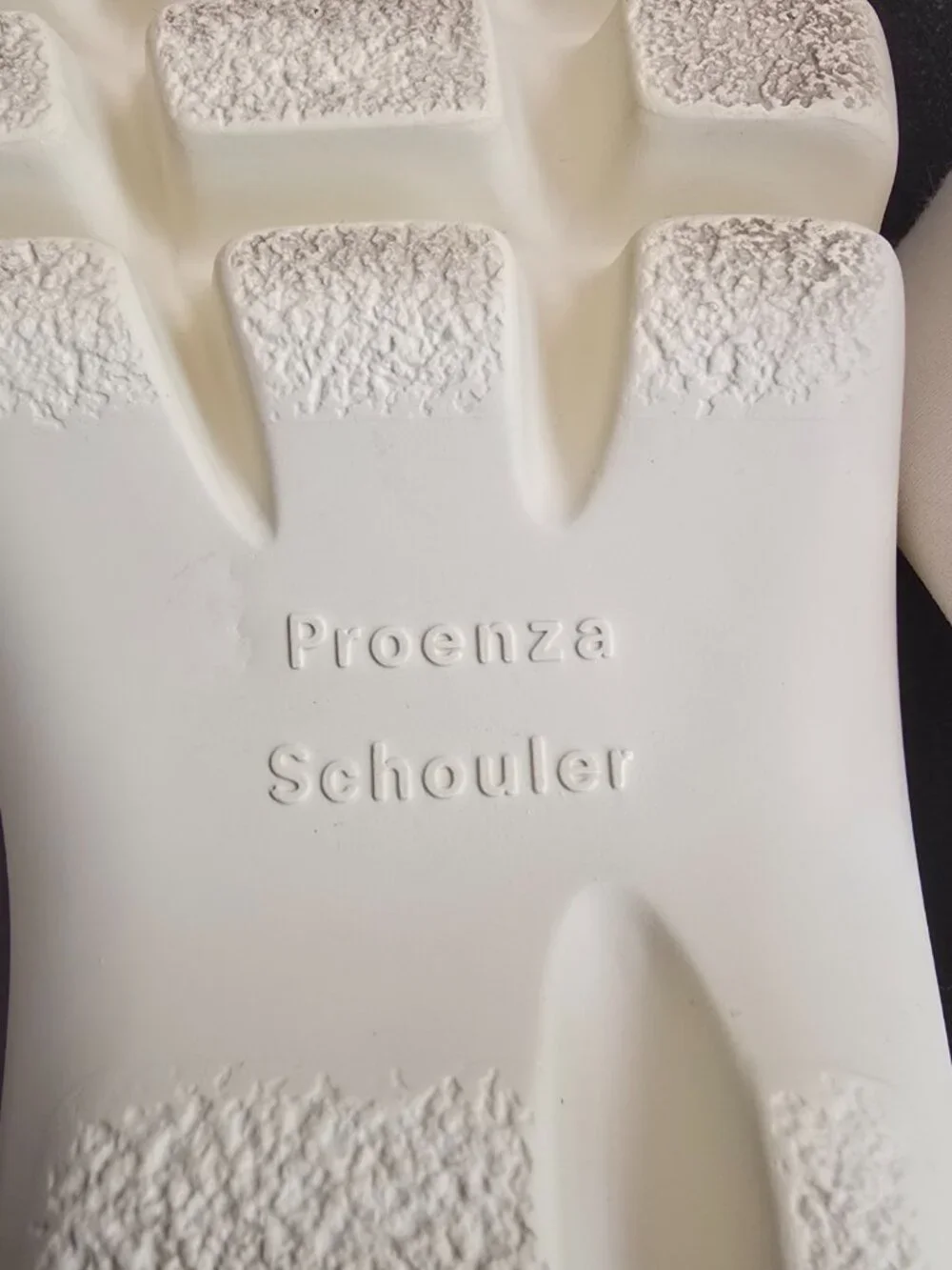 Proenza Schouler Storm White Neoprene Platform Slides